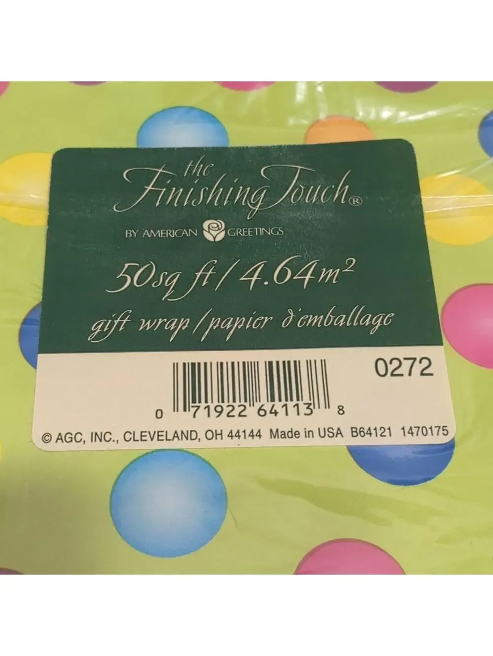 Vtg Finishing Touch AGC All Occasion 8 Full Sheets 50 sq.ft Wrapping Paper 0272